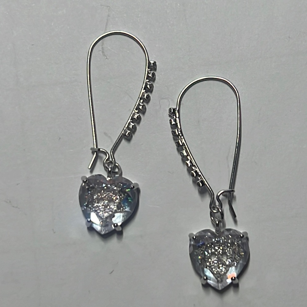 Betsey Johnson silver skull French hook earrings euc